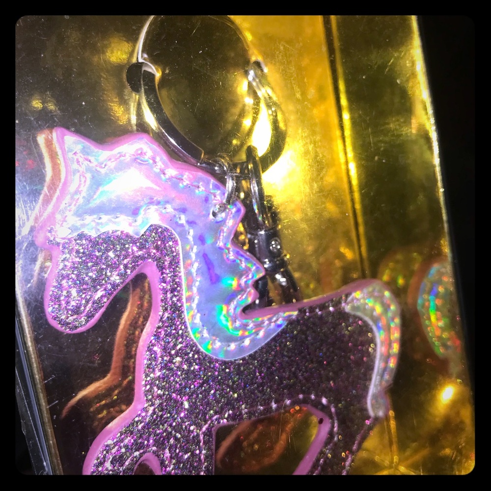 Glittery unicorn key chain